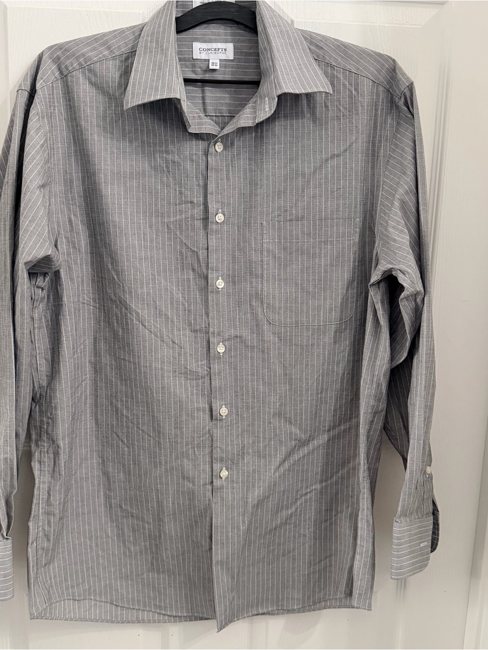 Claiborne Gray Pinstripe Men's Dress Shirt